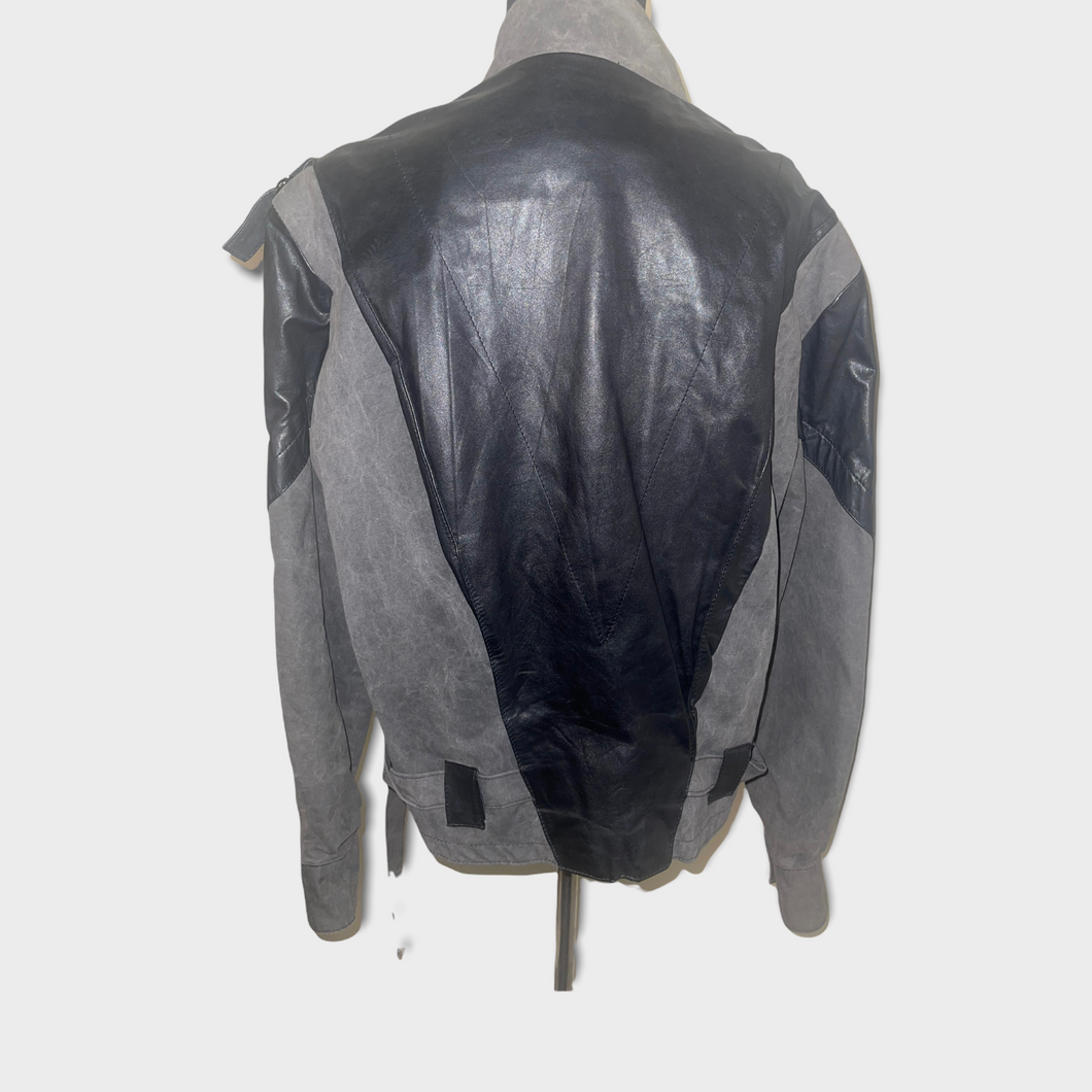 Vintage leather and Stonewash Jacket