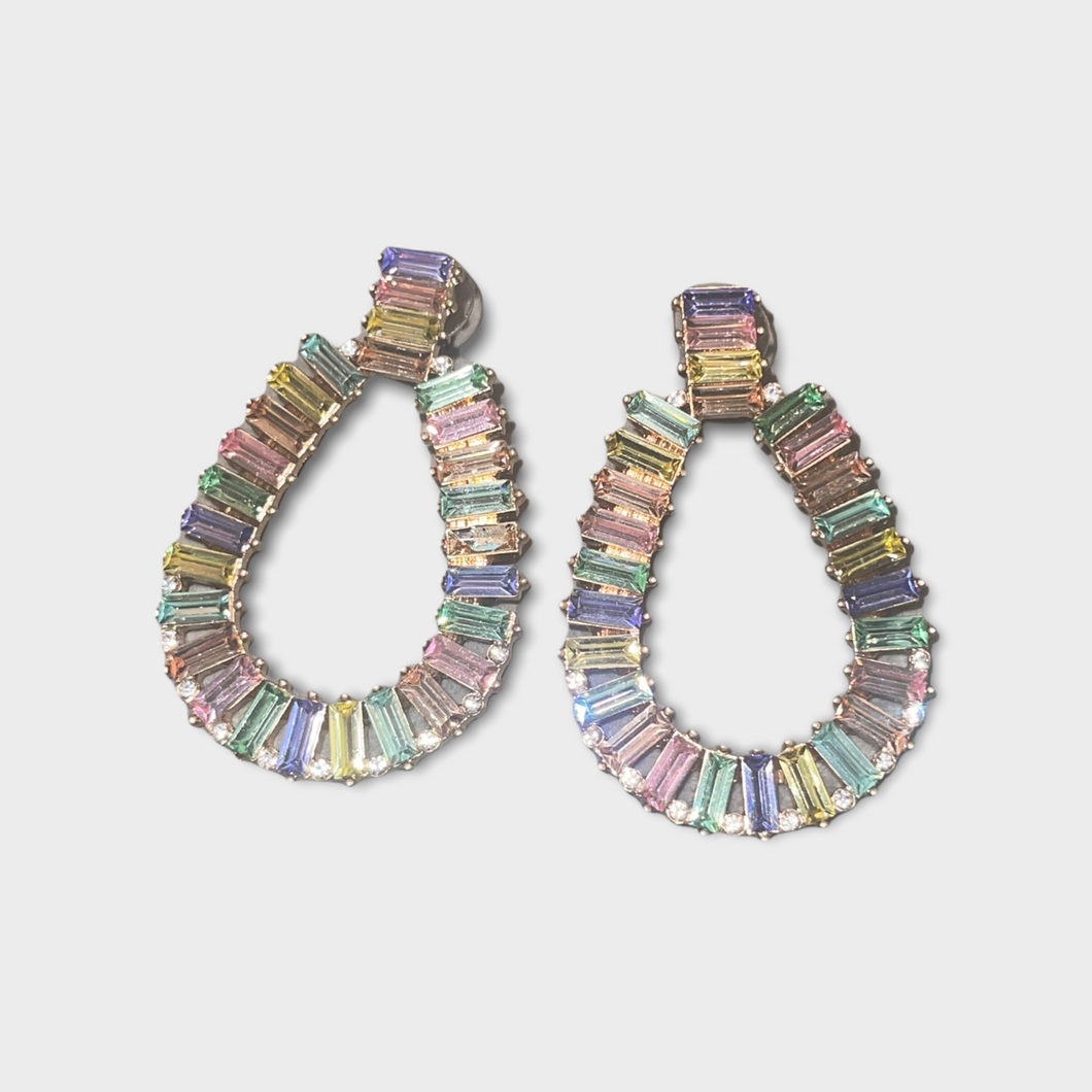 Oval Rhinestone Earrings